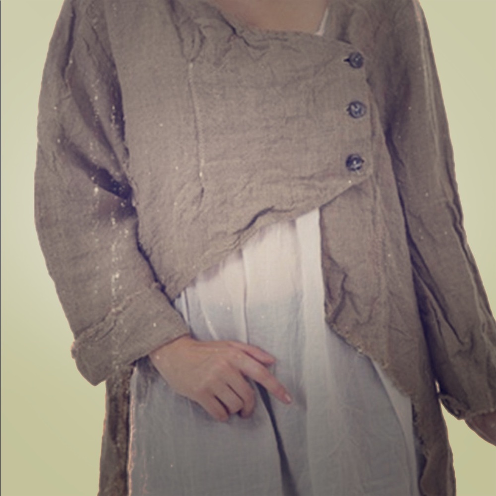 Magnolia Pearl short asymmetrical tuxedo jacket